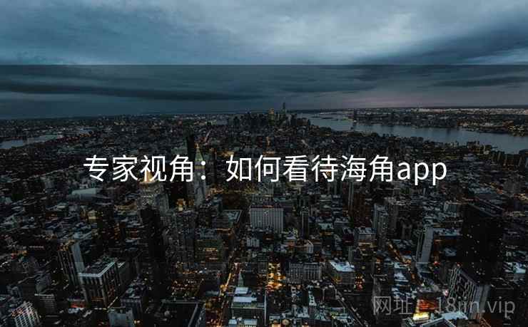 专家视角:如何看待海角app